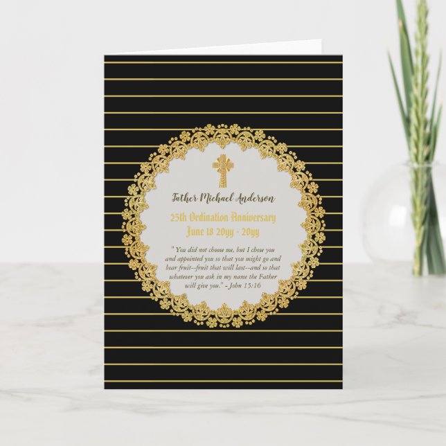 Ordination Anniversary Card - ANY CLERGY or YRS (Front)