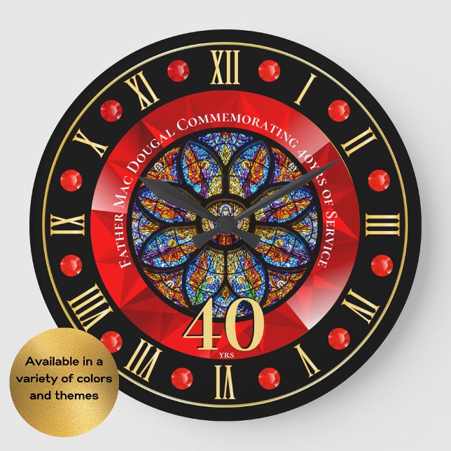 Ordination Anniversary Personalized Priest 40th Large Clock (Creator Uploaded)