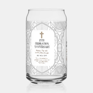 Ordination Anniversary Priest Pastor Deacon Clergy Can Glass