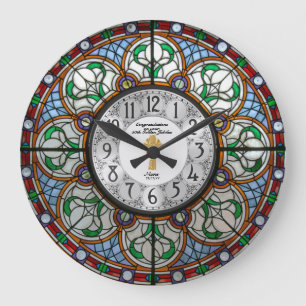 Ordination Anniversary Stained Glass 25th 50th ANY Large Clock