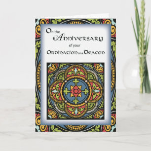 Ordination Anniversary to Deacon Cross in Colours Card