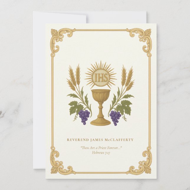 Ordination du prêtre catholique Invitation (Dos)