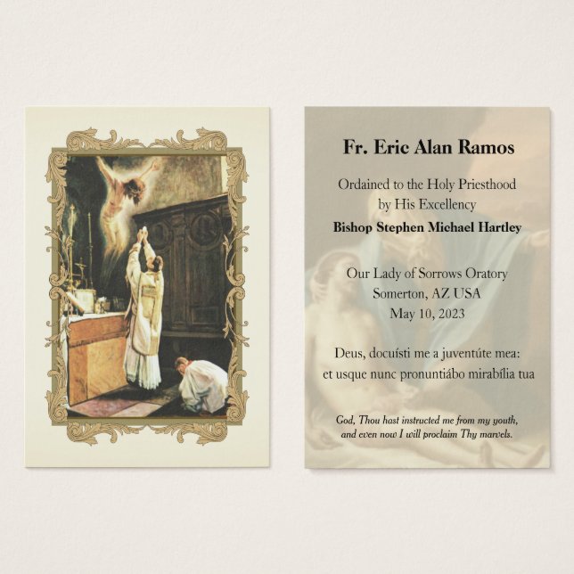 Ordination Holy Cards for Fr. Eric Alan Ramos (Front & Back)