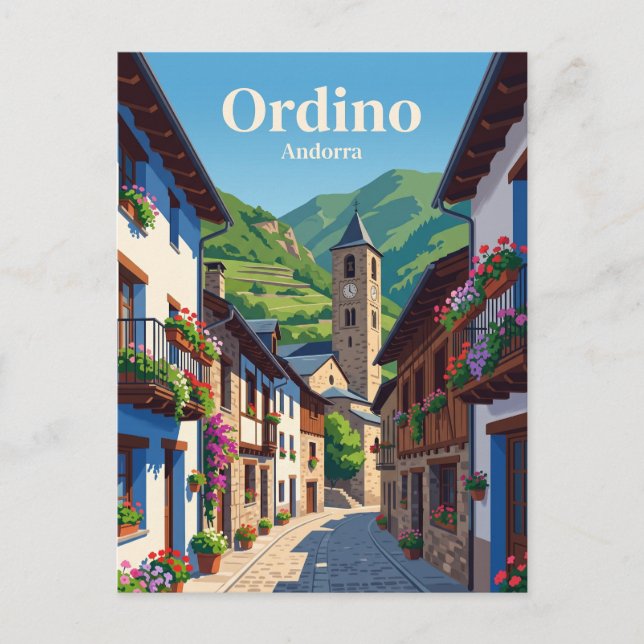 Ordino Andorra Postcard (Front)