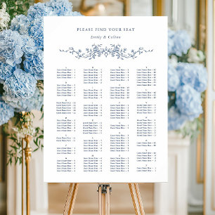 Ordre alphabétique Mariage bleu Tableau de siège