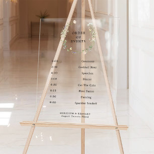 Ordre des événements de mariage aux fleurs sauvage