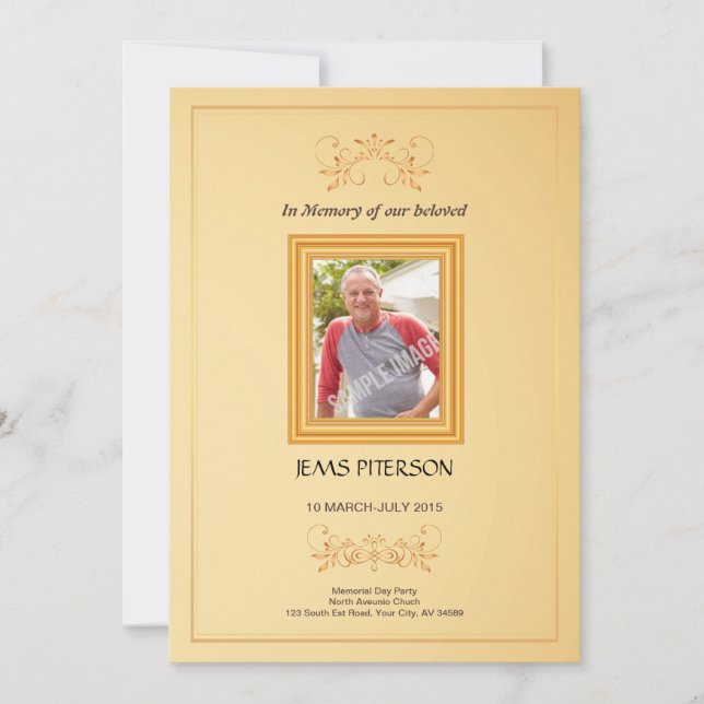 Ordre funéraire Carte du programme (Devant)