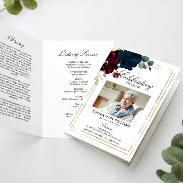 Ordre funéraire et programme commémoratif floral (Créateur téléchargé)