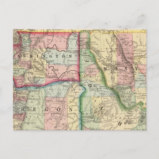 Ore, Lavage, Idaho, Carte du Mont par Mitchell (Devant)