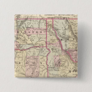 Ore, Wash, Ida, Mont 2 Inch Square Button