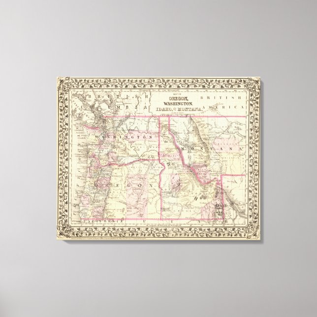 Ore, Wash, Ida, Mont Canvas Print (Front)