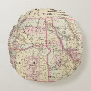 Ore, Wash, Ida, Mont Round Pillow