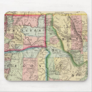 Ore, Wash, Idaho, Mont Map by Mitchell Mouse Pad