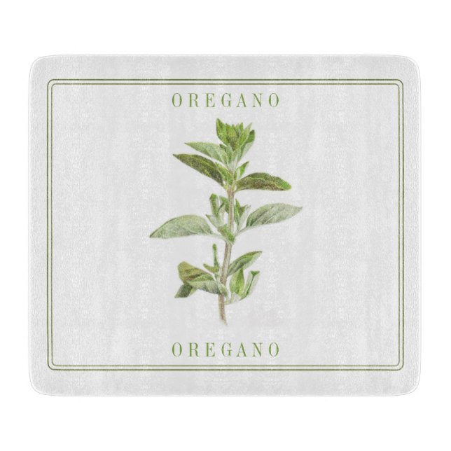 OREGANO FRAIS 6x7 Planche à découper en verre (Devant)