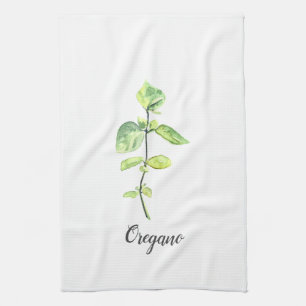 Oregano  Herb Watercolor Illustration  Kitchen Towel