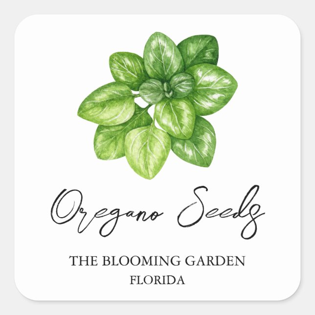 Oregano Seeds label (Front)
