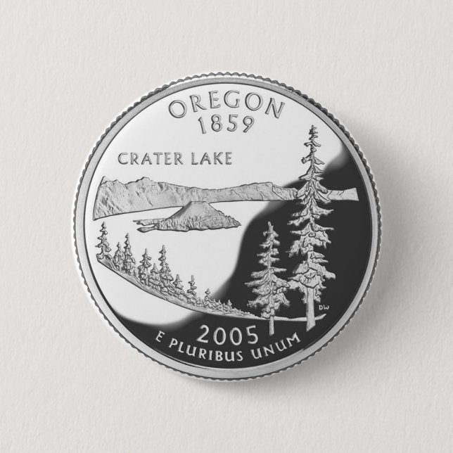 Oregon 2 Inch Round Button (Front)
