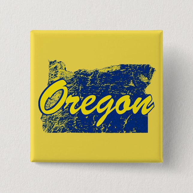Oregon 2 Inch Square Button (Front)