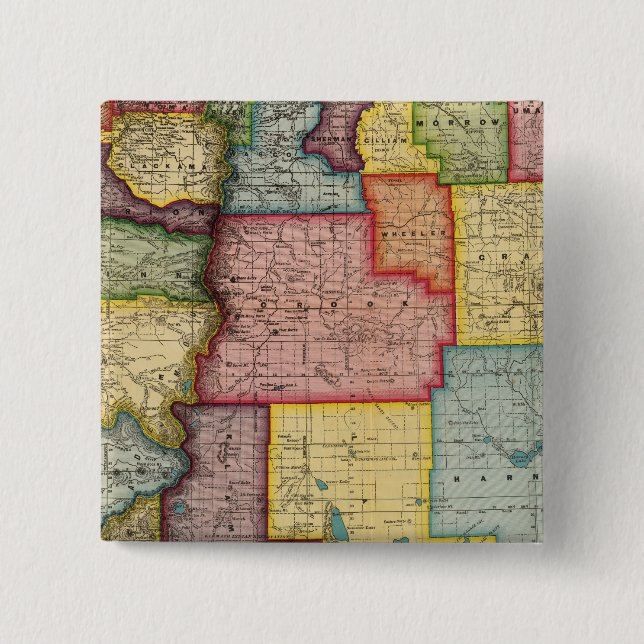 Oregon 2 Inch Square Button (Front)