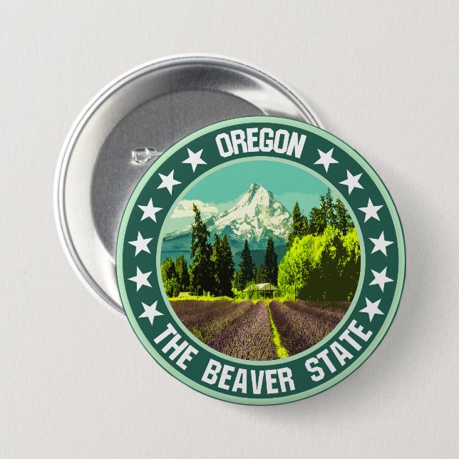 Oregon                                             3 inch round button (Front & Back)