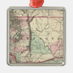 Oregon and Washington Metal Ornament