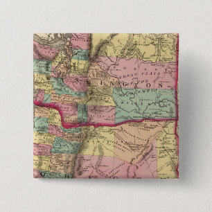 Oregon and Washington Territory 2 Inch Square Button