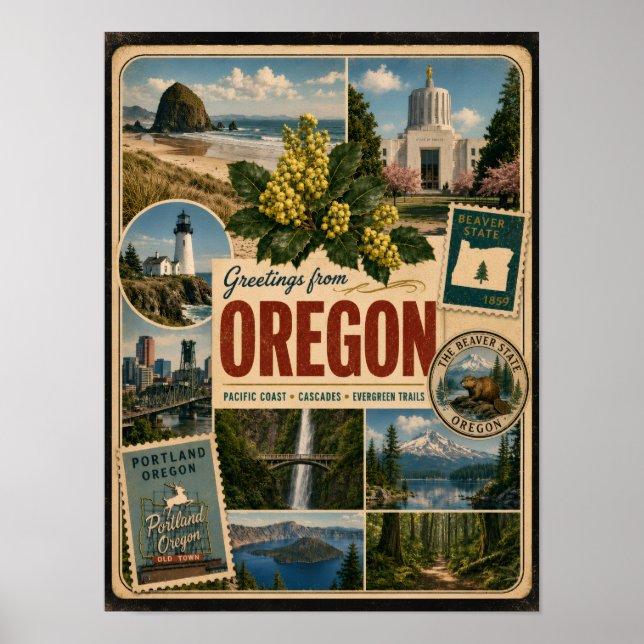 Oregon Authentic Vintage Style Poster (Front)