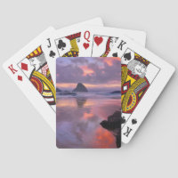 Oregon beach and sea stacks, sunset