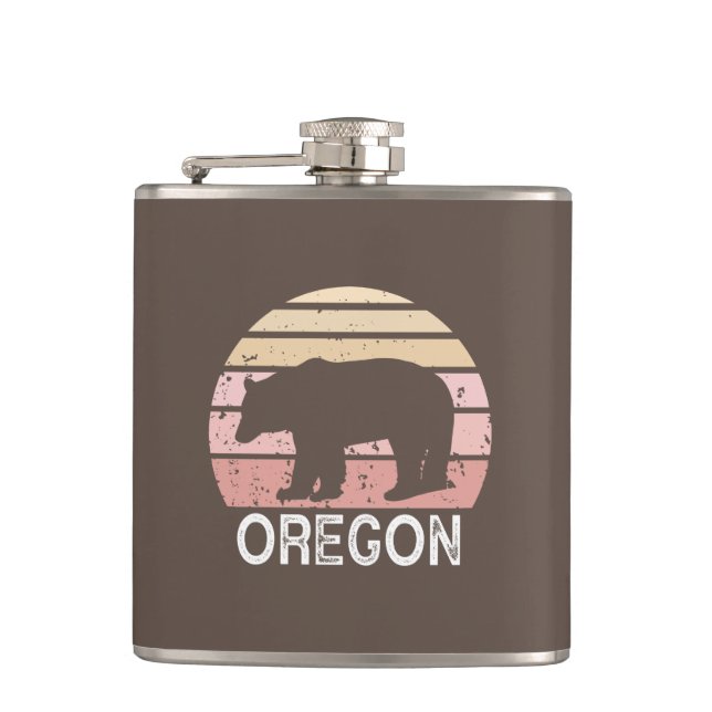 Oregon Bear Hip Flask (Front)