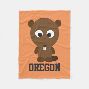 Oregon Beaver Fleece Blanket