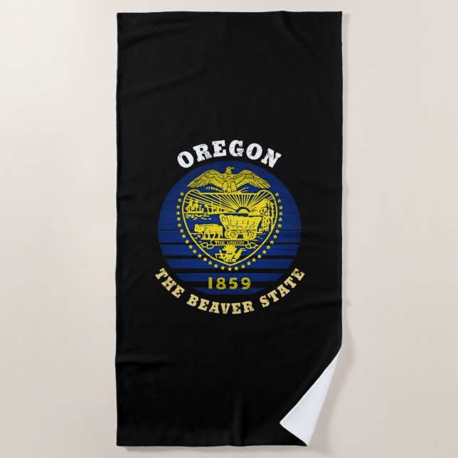 OREGON BEAVER STATE FLAG BEACH TOWEL (Front)