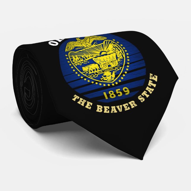 OREGON BEAVER STATE FLAG TIE (Rolled)
