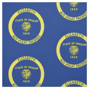 Oregon Beaver State Personalized Flag Fabric