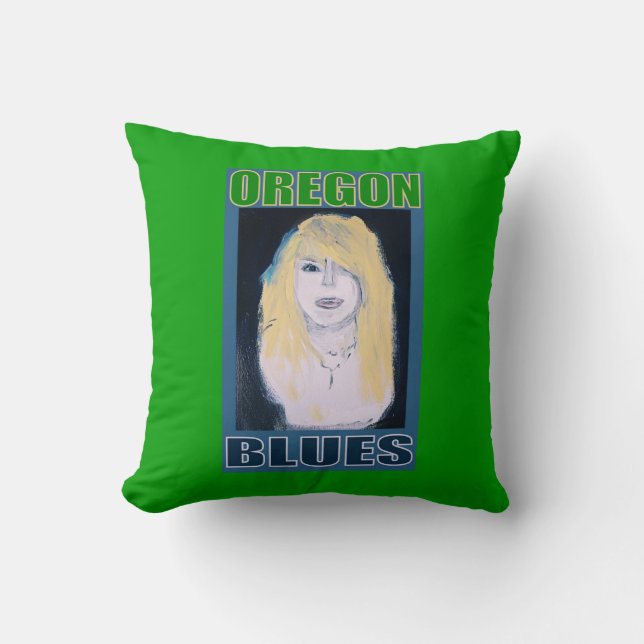 OREGON BLUES THROW PILLOW (Front)