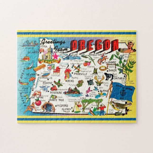 Oregon Carte Jigsaw Puzzle Puzzle (Horizontal)