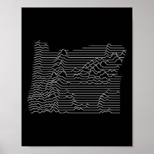 Oregon Cascade Mountain Range Elevation Map Topo G Poster