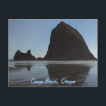 Oregon Coast Canon Beach Postcard<br><div class="desc">Postcard with a photo of rocks at Canon Beach on the Oregon Coast.</div>