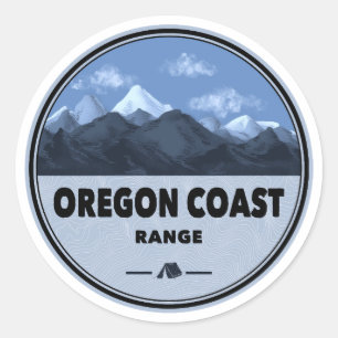 Oregon Coast Mountain Range Camping Classic Round Sticker