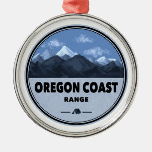 Oregon Coast Mountain Range Camping Metal Ornament