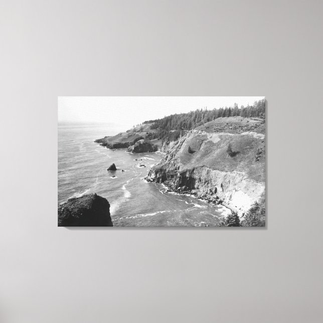 Oregon Coast North from Look Out Cape Fowlweathe Canvas Print (Front)