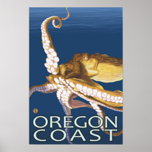 Oregon Coast Octopus Poster