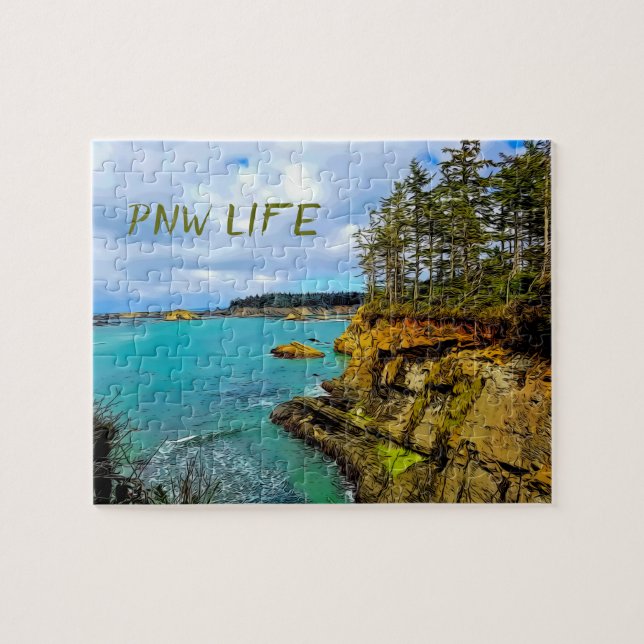 Oregon Coast Personalized Pacific Northwest Jigsaw Puzzle (Horizontal)