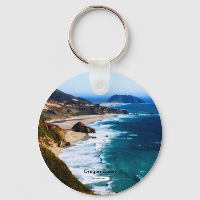 Oregon Coast, scenic photograph,  Keychain (Front)