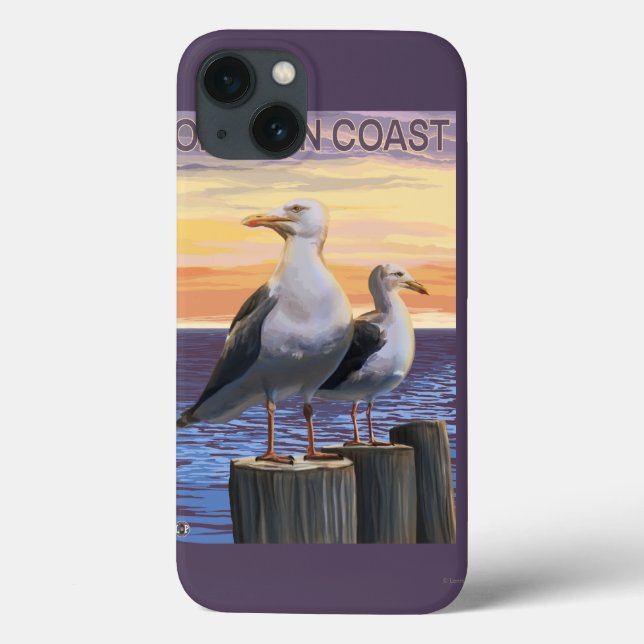 Oregon Coast Sea Gulls Case-Mate iPhone Case (Back)