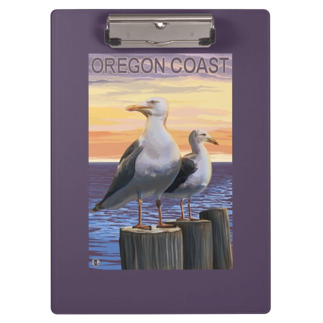 Oregon Coast Sea Gulls Clipboard (Front)