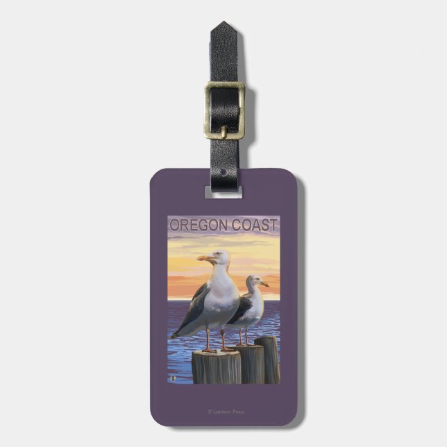 Oregon Coast Sea Gulls Luggage Tag (Front Vertical)