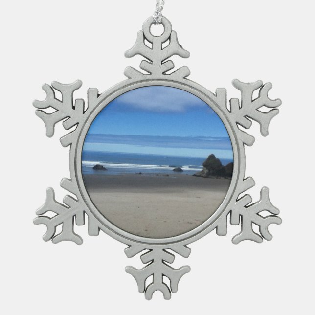 Oregon Coast Snowflake Ornament (Front)
