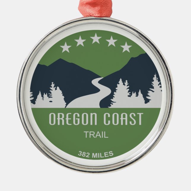 Oregon Coast Trail Metal Ornament (Front)