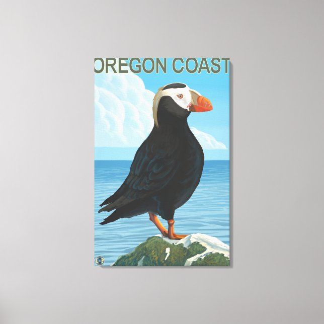 Oregon Coast Tufted Puffin Canvas Print (Front)