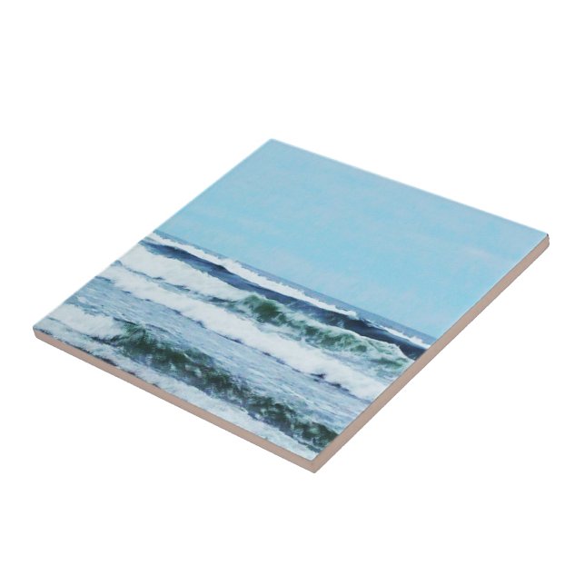 Oregon Coast Waves Tile (Side)